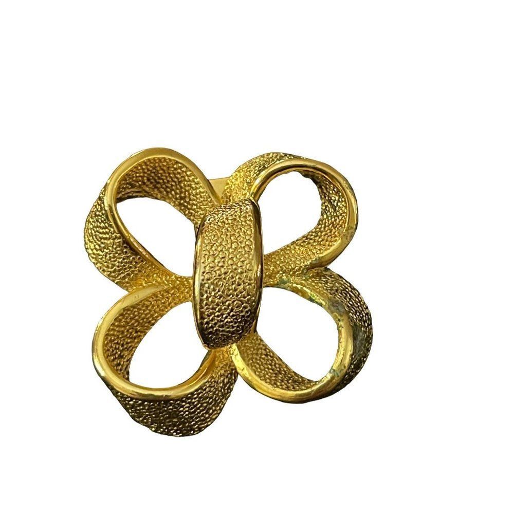 Bluette Made‎ In France Gold Plated Hollow Floral Shoe Scarf Clip
